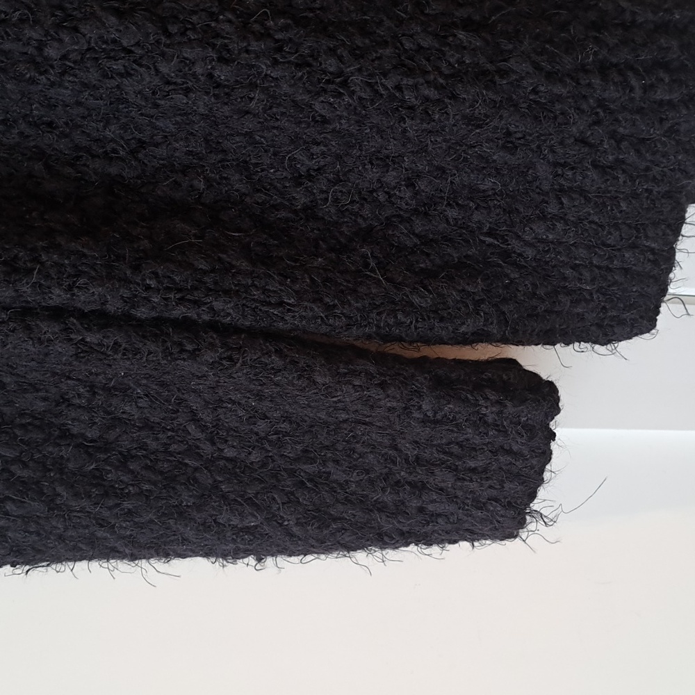 REACTION by Kenneth Cole Black Fuzzy Type  V-Neck Sweater - Picture 3 of 7